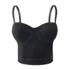 Faux Suede Leather Corset Women's Bustier Bra Night Club Party Beskuren topp väst plus storlek