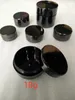 3Gram Cosmetic Sample Empty Jar Plastic Round Pot Black Screw Cap Lid, Small Tiny 3g Bottle, for Make Up, Eye Shadow, Nails, Powder, Paint