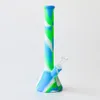 12" Silikon-Becherbong mit Glaskopf Hooahs Silikon-Wasserpfeife Dab Oil Rig Glaspfeife zum Rauchen