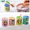 Owl Cartoon Pen Holder Vase Color Pencil Box Makeup Brush Stationery Desk Set Tidy Design Piggy Bank Christmas Gift