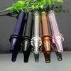 Coloured double-wheel glass suction nozzle Wholesale Bongs Oil Burner Pipes Water Pipes Oil Rigs Smoking