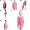 Dzieci Swimweear Girls Professional Swimsuit Train Race Surf Garnitury Paski Sport Swim One-Sztuk Bikini Pacyki Kostiumy Bathwear B5570