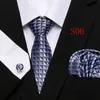 Cravate pour hommes 100 soie rouge imprimé à carreaux Jacquard tissé cravate Hanky boutons de manchette ensembles pour mariage formel fête d'affaires Postage1963156