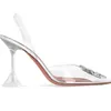 Hot Sale-Women's transparent sandals with pointed toes xia 2019 new word with water diamond sexy baotou heels