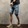 2017 Men's Knee Length Ripped Jeans Pants Summer Hole Denim Shorts Male Hip Hop Boys Classic Style Bermuda Shorts Pant Men