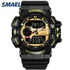 Smael Sport Zegarki Mężczyźni Czarny Złoto 50m Wodoodporny Nurkowanie Digital Watch Wojskowy Zegarek Kwarcowy 1436 Relogio Masculino Watch LED