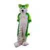 2018 Горячие продажи Зеленый Волк Хаски собака костюм талисмана шаржа Real Photo