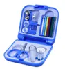 Blue Portable Travel Sewing Kits Box Needle Threads Scissor Thimble Home Tools