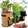 Draagbare aardappelgroeiende zak planter tassen planten buidel met handgrepen toegangsflap 3 5 7 gallon potten voor wortel uien groenten