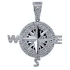 Wholesale- hip-hop compass, compass, modeling, personality pendant, full zircon tide jewelry, men's necklace accessories