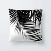 Décoration Home Tropical Décoration Coussin Housse Oreiller Noir Blanc Plante Feuilles Décor pour La Maison Coussin 40547