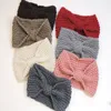 Bow knit hair band lady headband Europe and America autumn winter solid colors new big girls hair accessories