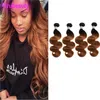 Peruwiańskie ludzkie włosy 1B/30 Ombre Virgin Hair Fael 4 Bundles 1B 30 Dwa tony kolor 4 wiązki hurtowe barwione T1B/30