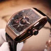 Vanguard Watch New Men's Collection Rose Gold Case Date v 45 Sc Dt Black Dial Automatic Mens Watch Leather/Rubber Strap高品質のGents Watches