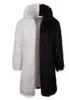 2018 Inverno Uomo Cappotto Giacche Europeo Americano Maschile Pelliccia sintetica Nero Bianco Giacca lunga con cappuccio Manica intera Allentato Casual Tinta unita4209867