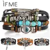 Tibet Pierre Plume Multicouche Bracelet En Cuir Oeil Poisson Charmes Perles Bracelets pour Hommes Vintage Punk Wrap Bracelet