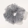 Ins överdimensionerade organza scrunchies kvinnor hjärta scrunchie elastiska hårband flickor headwear gummi hår slipsar stor hästsvans hållare