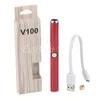 V100 vape 펜 예열 배터리 가변 전압 650mah v 100 ecig VAPE PENS 카트리지없이 담배 피우다 NEW ARRIVAL VAPES