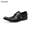 비즈니스 Zapatos 험 브레, US6-US12에 대한 Batzuzhi 새로운 패션 남성 가죽 신발 뾰족한 발가락 블랙 / 브라운 가죽 정장 구두 남자