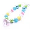 Pretty Spring Color Kid Chunky Necklace&Bracelet Set Newest Children Girl Toddler Bubblegum Chunky Bead Necklace Jewelry Set