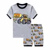 Couleurs garçons été pyjamas ensembles enfants pelle impression pyjamas rooter pyjamas enfants pijamas infantil roupas infantis meni