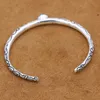 Andra armband S925 Sterling Silver smycken Retro Thai Enkelt tunt ringgräs Inlagt turkosa män och kvinnor som öppnar armband2617