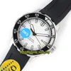 Versão de topo Aquatimer Familiares 2000 356811 de 42 horas de reserva de energia ETA A2892 branco automático mostrador luminoso Mens Watch Rubber Banda Desporto Relógios