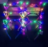 LED Işık Yukarı Kedi Hayvan Kulaklar Kafa Kadınlar Kızlar Yanıp sönen Şapkalar Saç Aksesuarları Konseri Glow Parti Cadılar Bayramı Noel Hediye # 33897 Malzemeleri