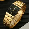 WWOOR Hommes Montre-Bracelet Carré Montres À Quartz Pour Hommes Top Luxe Or Montre Homme En Acier Inoxydable Étanche Horloge relogio masculino CX200805