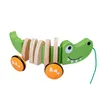 Kids Houten Krokodil Dog Drag Twisting Speelgoed Kinderen Cartoon Dier Draaiende Puzzels Klassieke Baby Speelgoed Auto Educatief Speelgoed