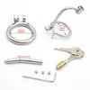 Stainless Steel Chastity Devices with Catheter Small Cock Cage Metal Penis Lock Ring Bdsm Sex Toy for Men