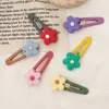 Girls Rainbow Flower BB Clip per capelli Resin Hairpin Kids Women Multicolor Word Cartella Accessori per bambini Accessori per bambini