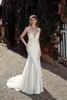 Cheap Berta Lace Appliqued Mermaid Wedding Dress Sexy Vintage Bohemian Beach Boho Plus Size Bridal Gown