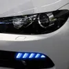 LED Daytime Running Lights Case for VW scirocco 2008-14, LED 6000K White DRL + Ice Blue Night DRL + Yellow Streamer Turn Signals