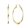 14K Solid Yellow Gold Circle Hoop Earrings Jewelry Gift for Women Length Approx 58mm Width 30mm