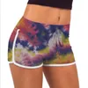 Tie-Dye Shorts Sommer Stretch Lift Gesäß Hot Pants Mädchen Slim Casual Hosen Hohe Taille Fitness Leggings Yoga Shorts Gedruckt Workout B7570