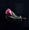 diamante flor Tulip broche flor esmalte broche de lapela pinos designer de broches de casamento Broche moda jóias por Mulheres