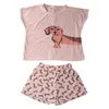 Hzirip algodão verão mulheres pijamas sets home dachshund impressão bonito pijama solta de manga curta tee top shorts hop touts plus size