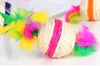 Giocattolo per gatti per animali domestici Sisal Feather Ball Teaser per gattini che giocano a masticare Scratch Catch Toys GA661262m