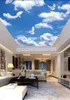 Blue sky white cloud flying dove background 3d ceiling murals wallpaper