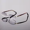 Randloze leesbril Men Tint Brown Diopter Eyewear 100 150 200 250 300 350 Fashion Read Presbyopia -bril8069804