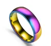 Titan stål färgglada regnbåge par fingerring 6 mm för evigt kärlek bröllop ringar älskare förlovning lgbt gay smycken