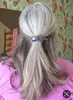 Salt pepper grey human curly Drawstring pony tails hairpiece,human hair Extension brown grey Clips 100-140g Remy Pony tail hair piece