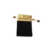Pochettes à cordon de serrage en velours 7x9cm, 100 pièces/lot, 4 couleurs, emballage de bijoux, sacs cadeaux de mariage de noël, noir rouge