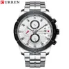 Curren Men Watch Top Brand Brand Luxury Chronograph Quartz Watches inossidabile Acciaio Orologi da polso da polso da polso Renogio Masculino249e