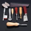 24pcs Leather Craft Punch DIY Tool Kit Handengraved Stitching Sewing Knife Cone for Make Bag5717356