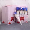 12 stks / partij kunstbloemen zeep rose met plastic doos pakket lint romantische zeep bloem voor Valentijnsdag bruiloft DHL WX9-1771