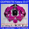 GSXF-600 для SUZUKI KATANA GSXF 750 600 GSXF600 03 04 05 06 07 розовый черный 293HM.71 GSX 750F GSXF750 2003 2004 2005 2006 2007 обтекатель