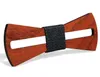 Drewniane Bowtie 9 Style Handmade Vintage Tradycyjne Bowknot dla Business Paty Ślub Skończonego produktu Drewno muszka