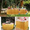 파티 장식 테이블 스커트 열대 밀짚 DIY 하와이 꽃 및 식물 해변 꽃 웨딩 장식 용품 315E
